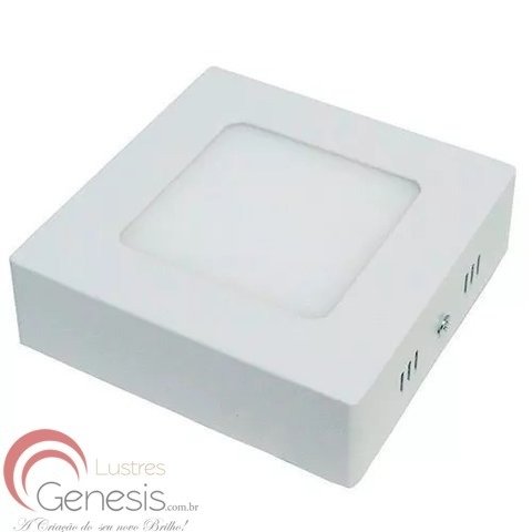 Plafon Painel de Led Sobrepor Quadrado 6W em cor branca Lustres Gênesis loja online de Lustres e Iluminação Decorativa